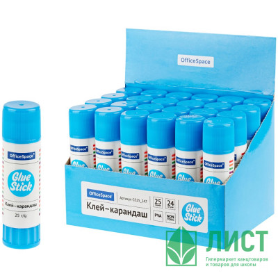 Клей-карандаш 25г OfficeSpace арт.GS25_247 Клей-карандаш 25г OfficeSpace арт.GS25_247