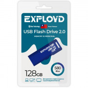 Флеш диск 128GB Exployd 580 USB 2.0 пластик синий
