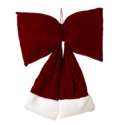 Украшение декоративное "Бант объёмный" 33*22см "Бархат" цв.красный/белый арт.823833