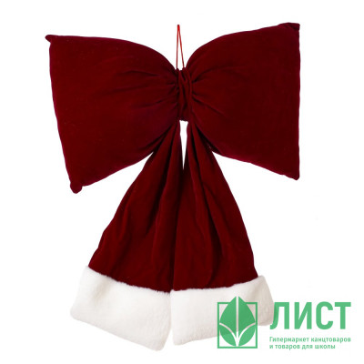 Украшение декоративное &quot;Бант объёмный&quot; 33*22см &quot;Бархат&quot; цв.красный/белый арт.823833 Украшение декоративное "Бант объёмный" 33*22см "Бархат" цв.красный/белый арт.823833