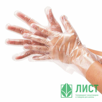 Перчатки  полиэтиленовые  р-р L 100 шт/уп (Ст.1/100) арт.13665 Перчатки  полиэтиленовые  р-р L 100 шт/уп (Ст.1/100) арт.13665
