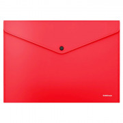 Папка-конверт на кнопке А4(235*325) 140мкм ErichKrause непрозрачная красный арт.50175