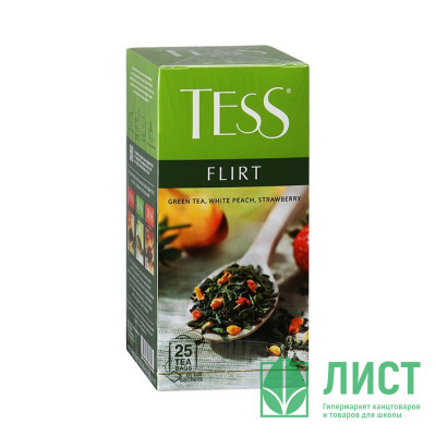 Чай Tess 25пак. Flirt зеленый с клубникой (Ст.10) Чай Tess 25пак. Flirt зеленый с клубникой (Ст.10)