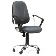 Кресло для оператора хром/ткань КЛИО серый (TW/JP 15-1,2/Е72к) арт.С-101/12