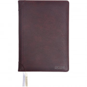 Ежедневник датированный 2026 "deVENTE "Seattle" A5 (145 ммx205 мм) 336 стр, кремовая бумага 70 г/м², печать в 2 краски, твердая обложка из искусственной кожи с поролоном, отстрочка, термо тиснение, перфорация, закругленные уголки, 2 ляссе, в термоусадочно