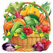 Украшение на скотче Корзина с овощами 26*26см арт.7-64-075