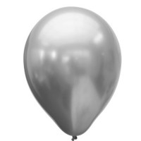 ЛИКВИДАЦИЯШар воздушный 25шт/наб. 28см "Хром PLATINUM" серебро в пакете арт.6072063