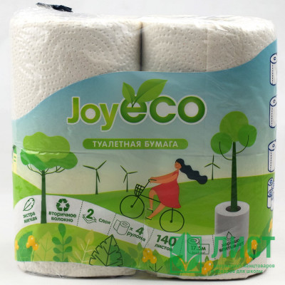 Бумага туалетная 2-слоя втулка 4рулона в упаковке 17,5 метров Joy Eco белая (Ст.12) Бумага туалетная 2-слоя втулка 4рулона в упаковке 17,5 метров Joy Eco белая (Ст.12)