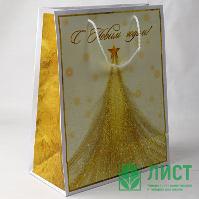 Пакет подароч. бумаж. 26*32см &quot;Новогоднее сияние&quot; цв.белый арт.95738FE Пакет подароч. бумаж. 26*32см "Новогоднее сияние" цв.белый арт.95738FE