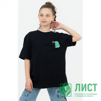 Футболка для девочки арт. DMB 7507 размер 36/140-44/164 цвет черный Футболка для девочки арт. DMB 7507 размер 36/140-44/164 цвет черный