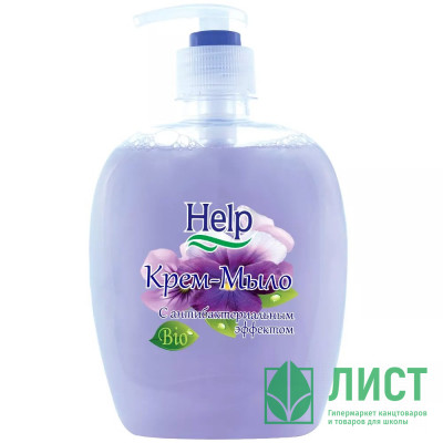 Крем-мыло жидкое 500миллилитров дозатор HELP антибактериальный Крем-мыло жидкое 500миллилитров дозатор HELP антибактериальный