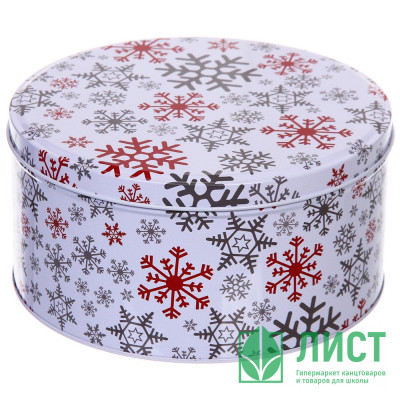 Банка жестяная "Снежинка" 16,8*8см 1500мл арт.894-434 Банка жестяная "Снежинка" 16,8*8см 1500мл арт.894-434